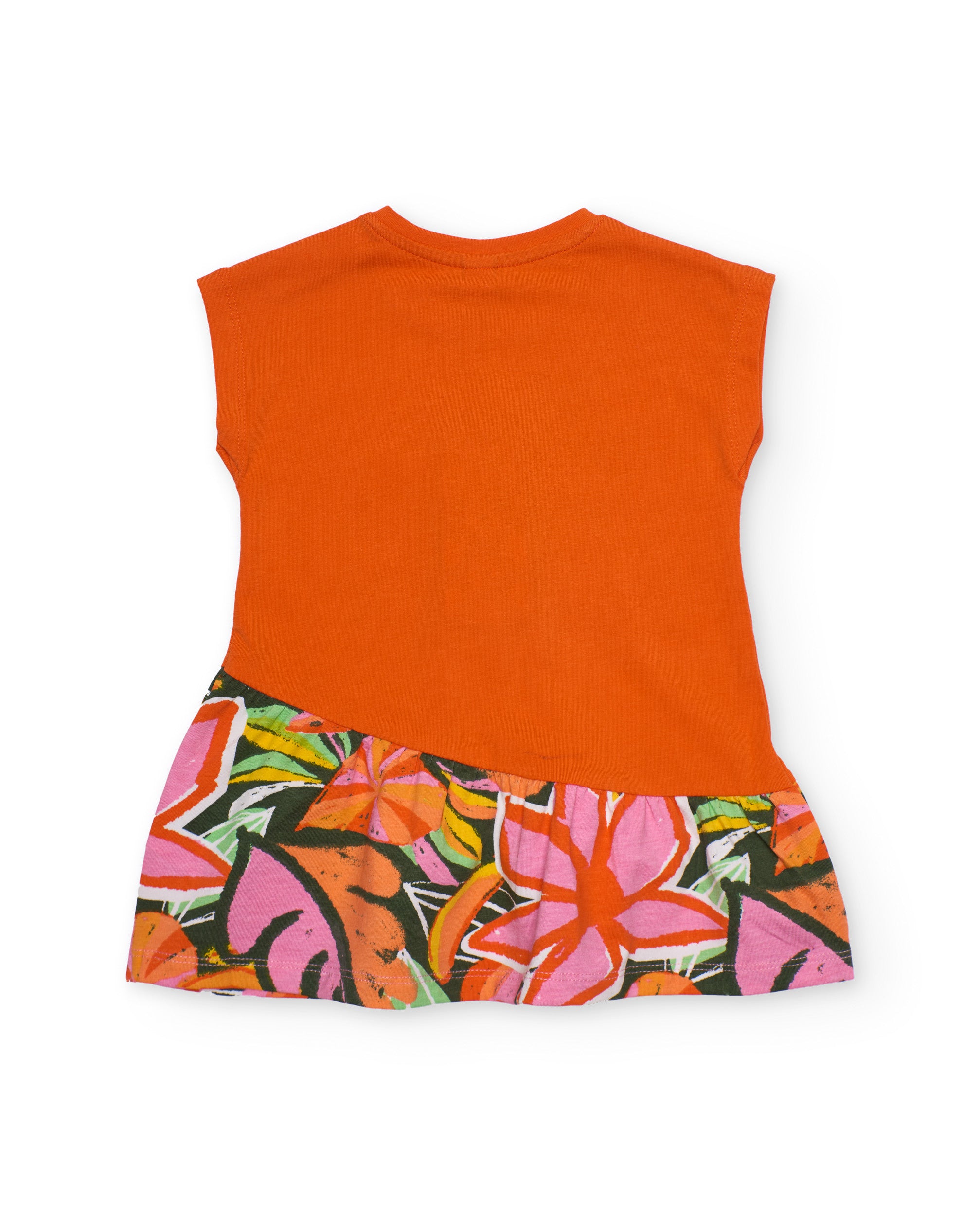 TucTuc Vestiti vestito bambina arancione stampa floreale