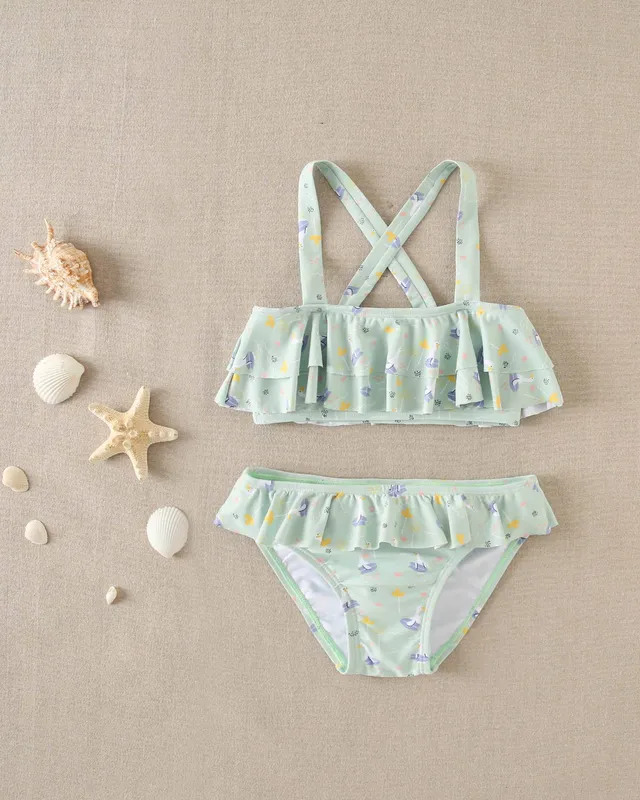 Dadati Bikini Oche Verde Acqua 5 Anni Costume Bimba