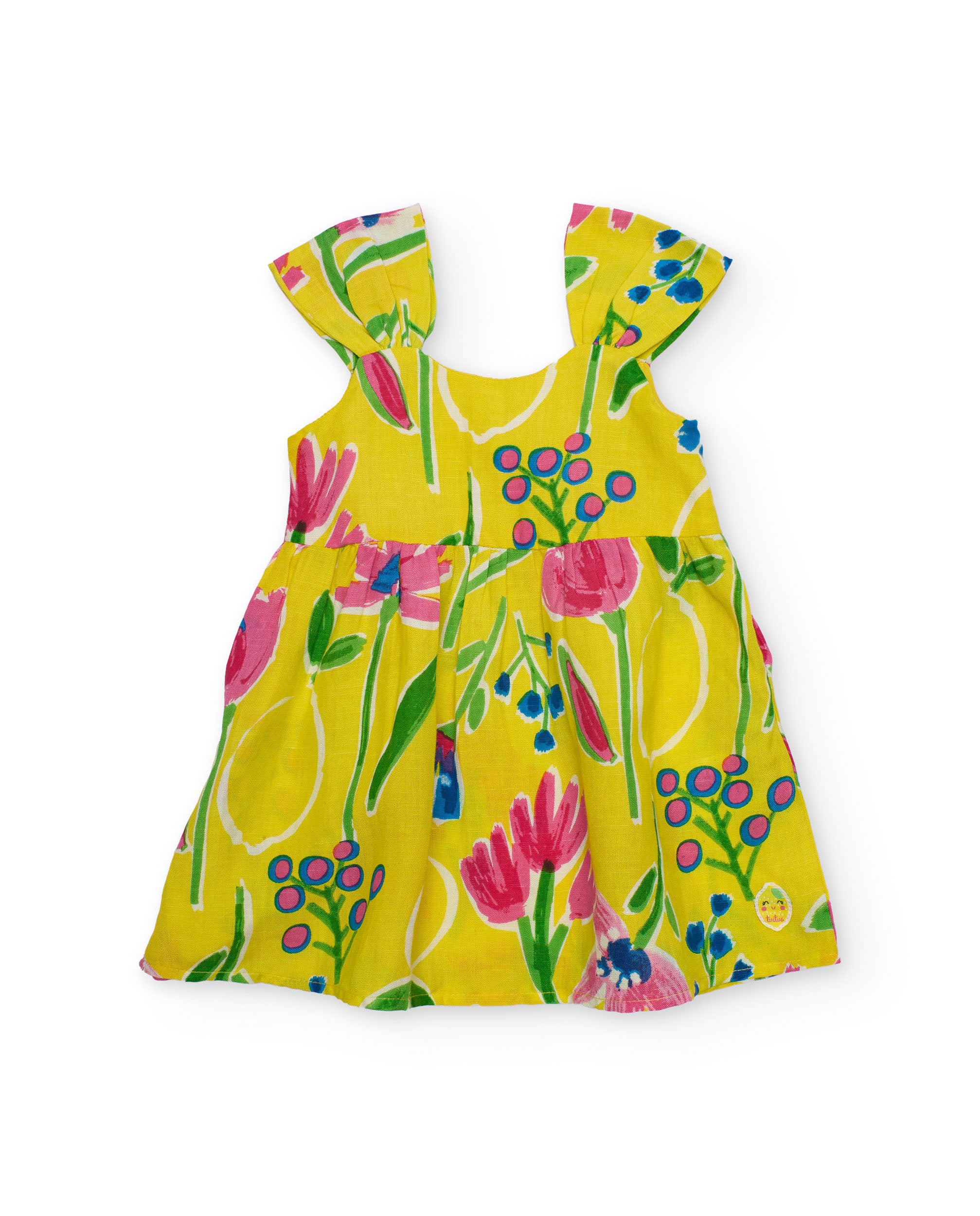 TucTuc Vestiti Vestito bimba giallo fiori volant
