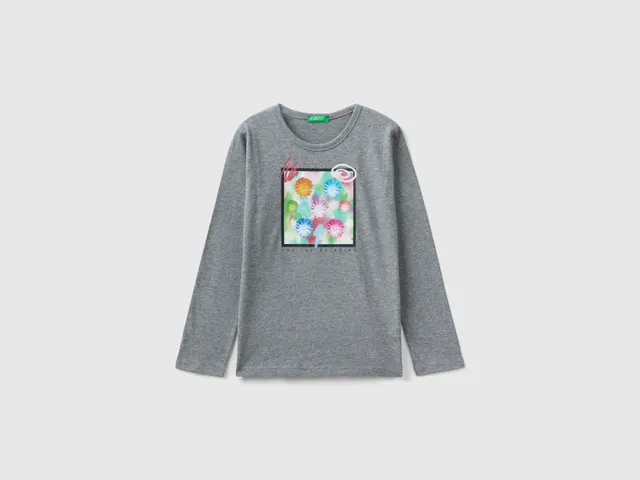 United Colors of Benetton maglietta cotone stampa foto donna