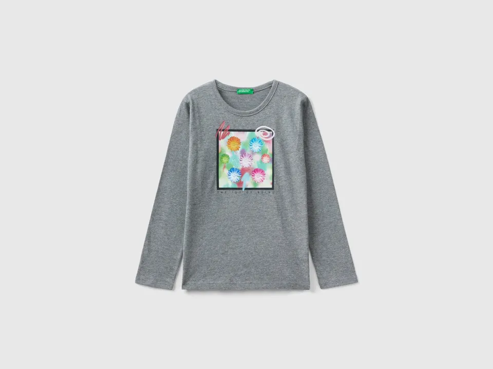 United Colors of Benetton maglietta cotone stampa foto donna