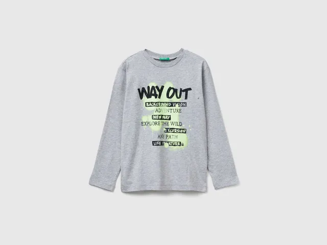 United Colors of Benetton T-shirt Manica Lunga con Stampa