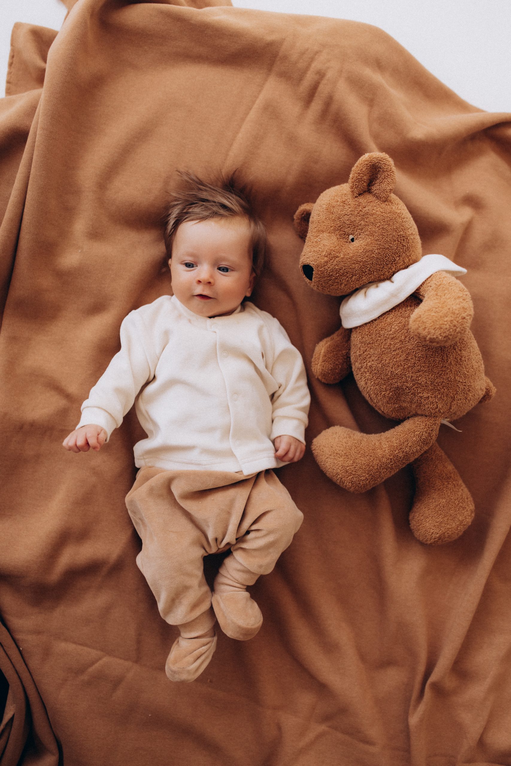 Woolly Organic Soft Toy with Collar peluche orsetto Teddy 53 cm cotone