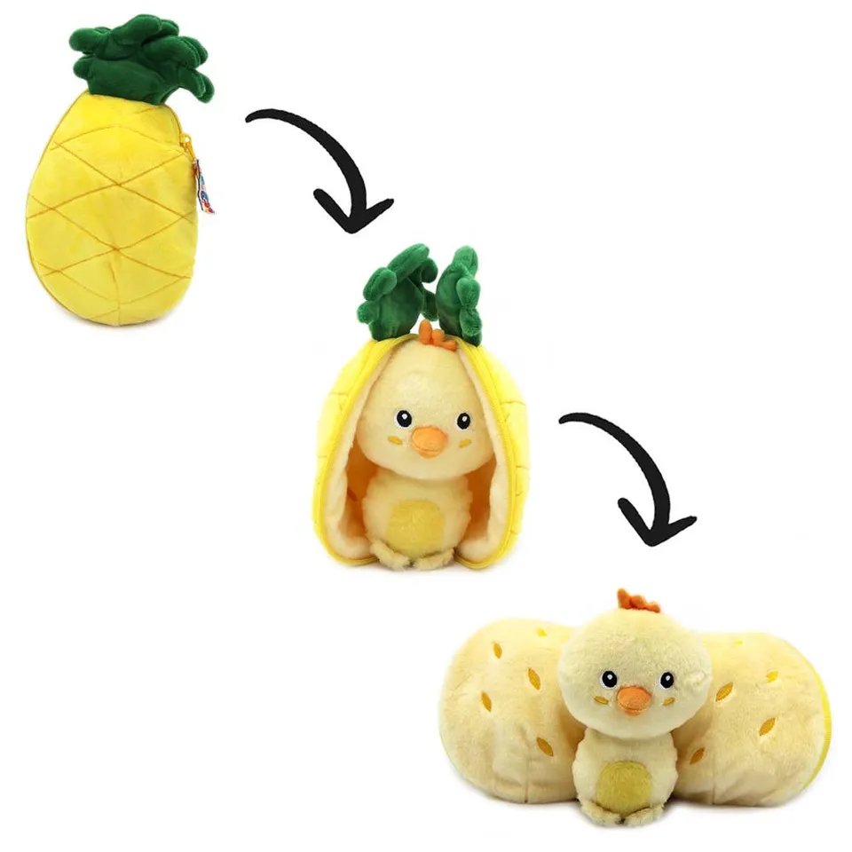 Les Déglingos Peluche Pulcino Ananas 20 cm nascita