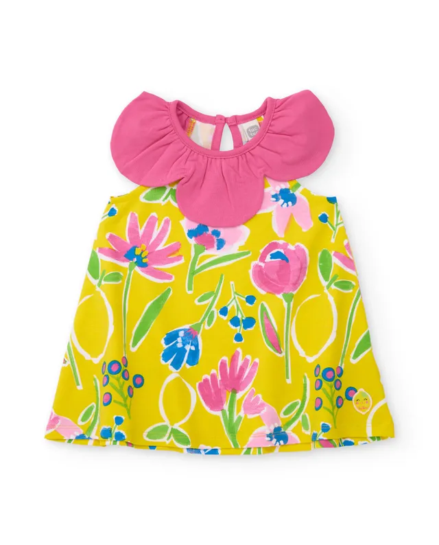 TucTuc Vestiti Vestito Bambina Cotone Giallo Fiori
