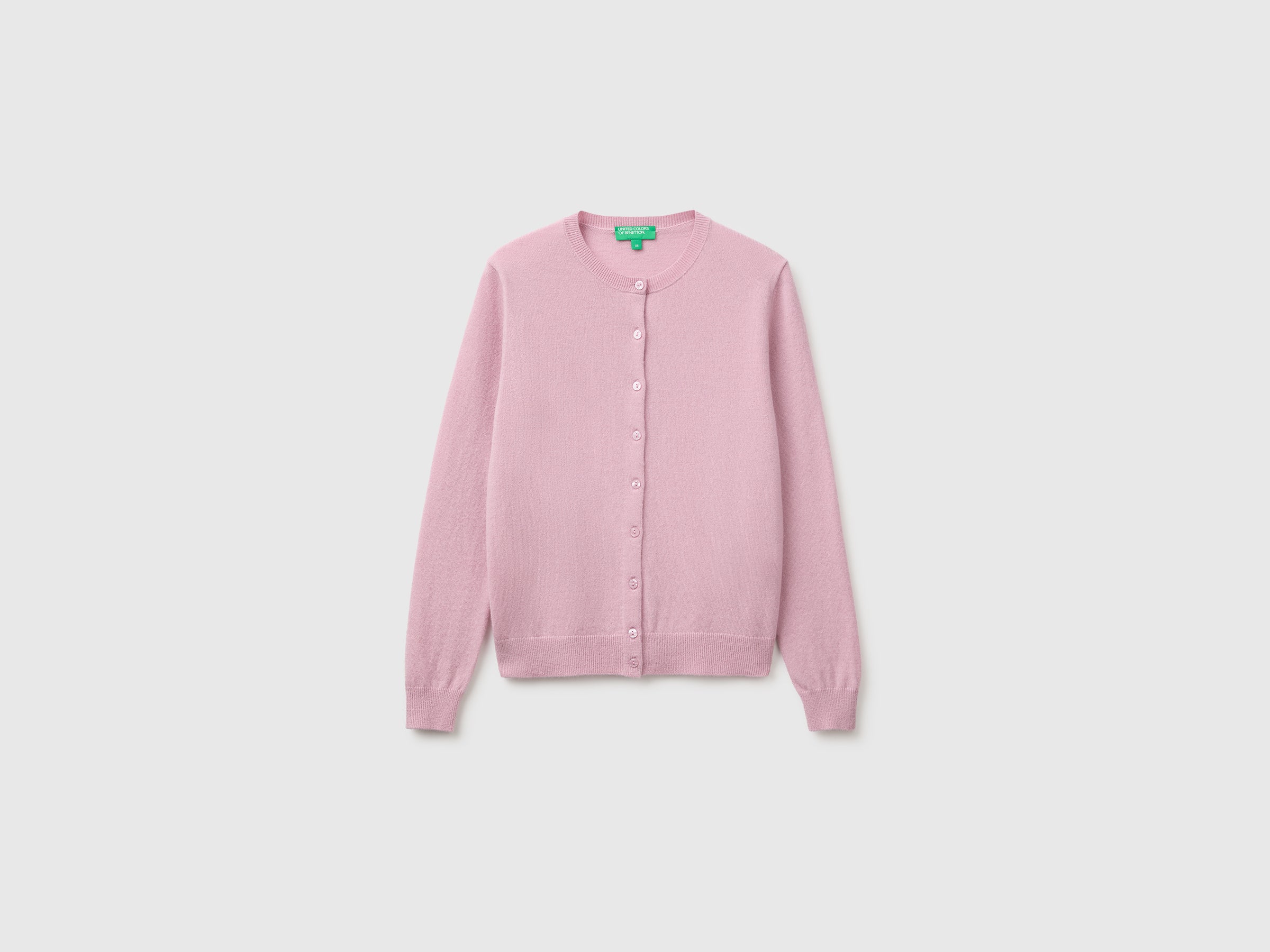 United Colors of Benetton Cardigan Lilla Maglione Lana Merino Donna