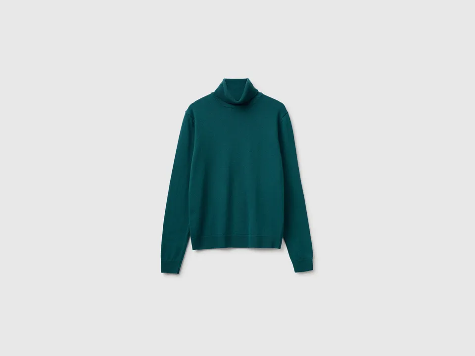United Colors of Benetton Merino Turtleneck maglione lana M merino