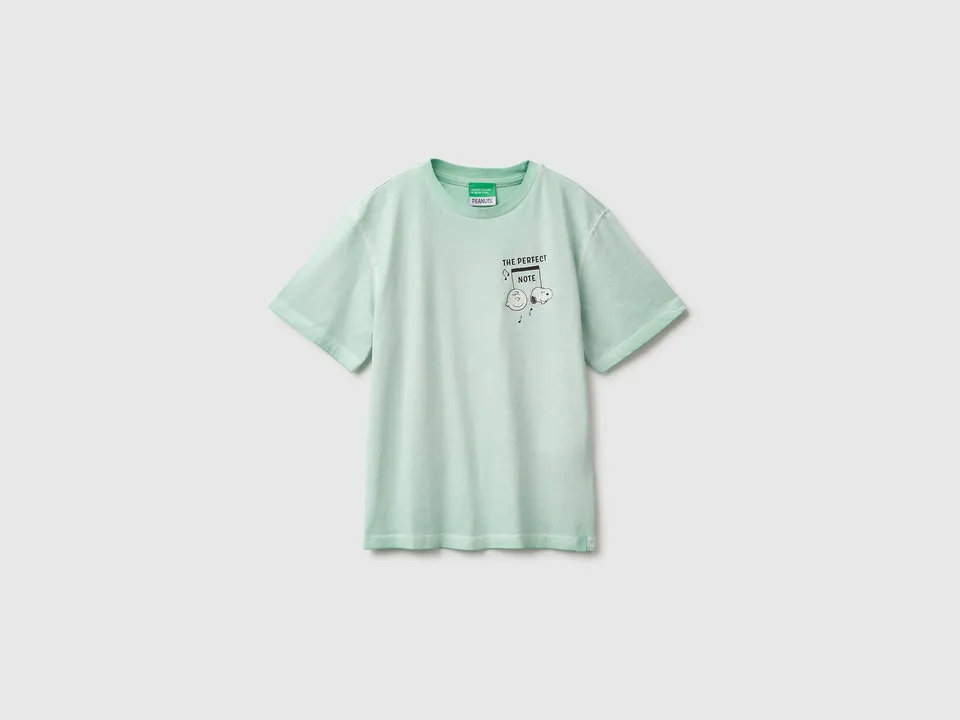 Benetton T-shirt oversize Peanuts cotone maniche corte