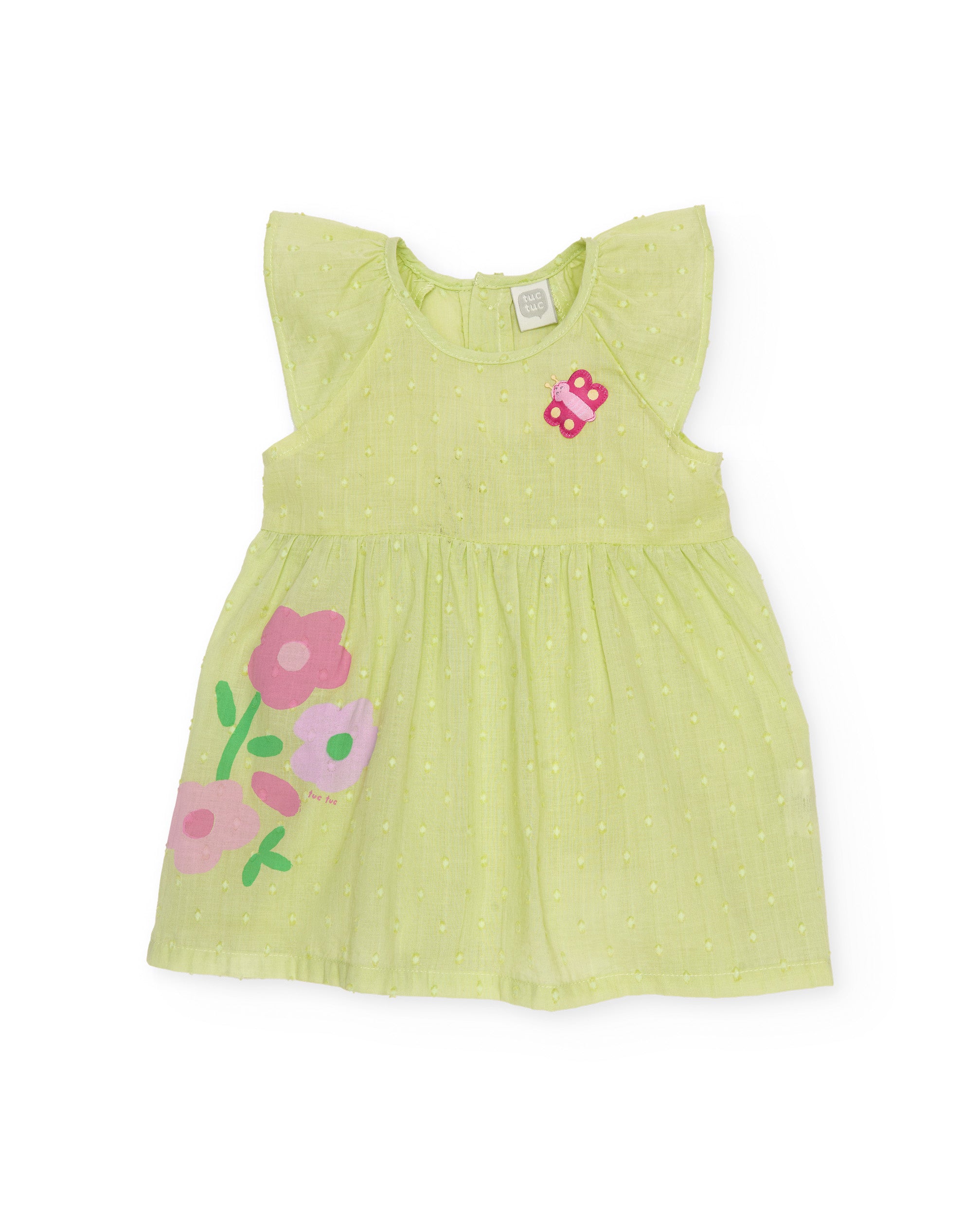 TucTuc Vestiti vestito verde pois floreale+copripannolino