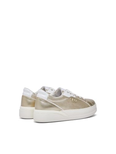 Liu Jo Sneakers Pelle Laminata Oro 35 EU