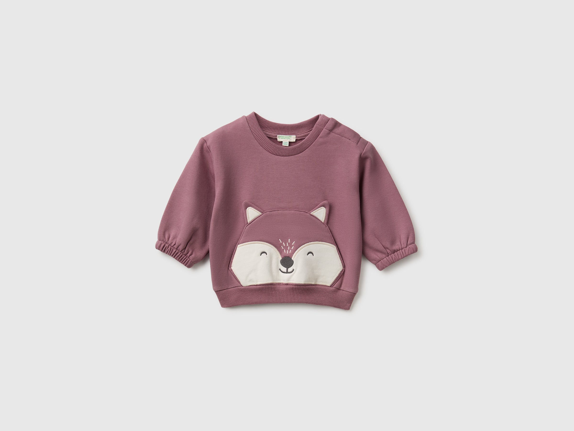 Benetton Felpa tasca animali cotone bio neonato