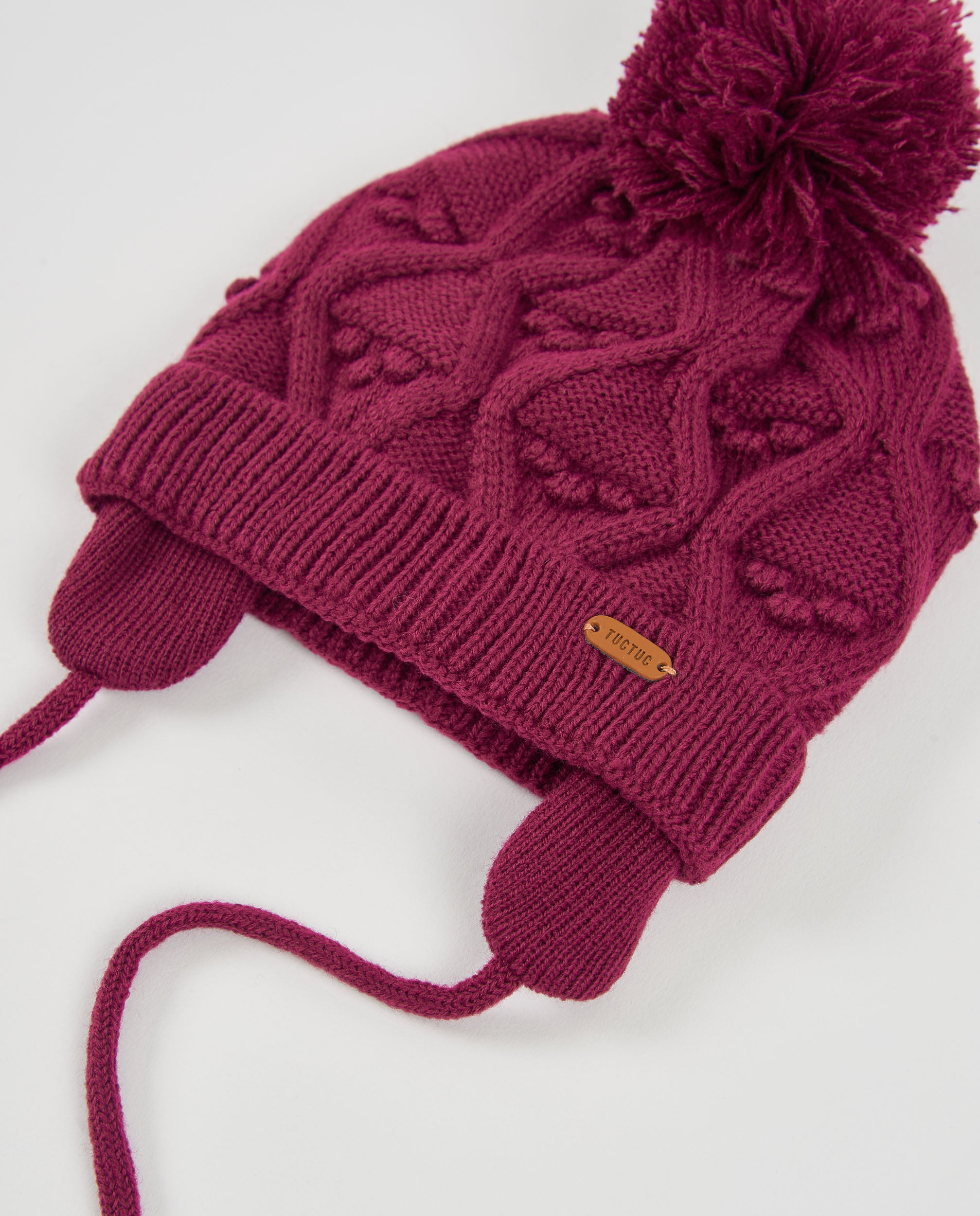 TucTuc Set Bambina Berretto Scaldacollo Bordeaux Maglia
