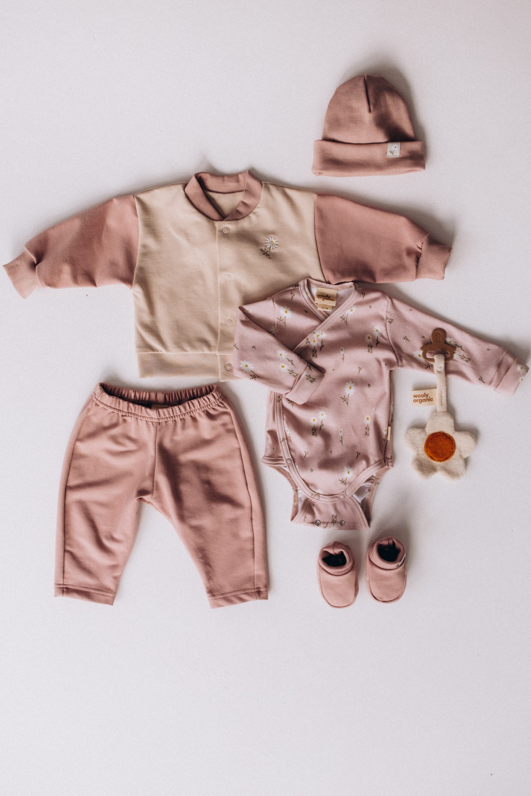 Woolly Organic Wrap Bodysuit GOTS body neonato manica lunga