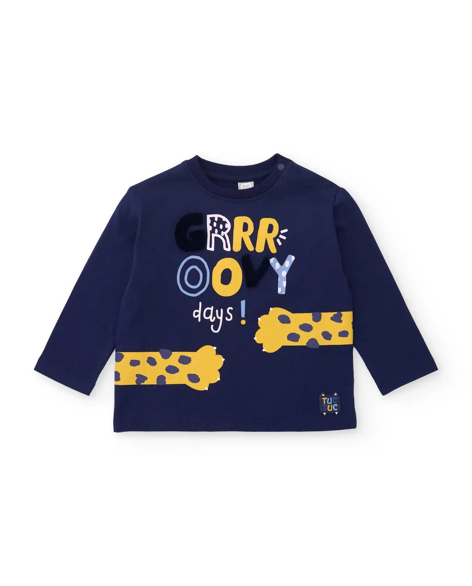 TucTuc Magliette maglia bambino navy stampa cotone