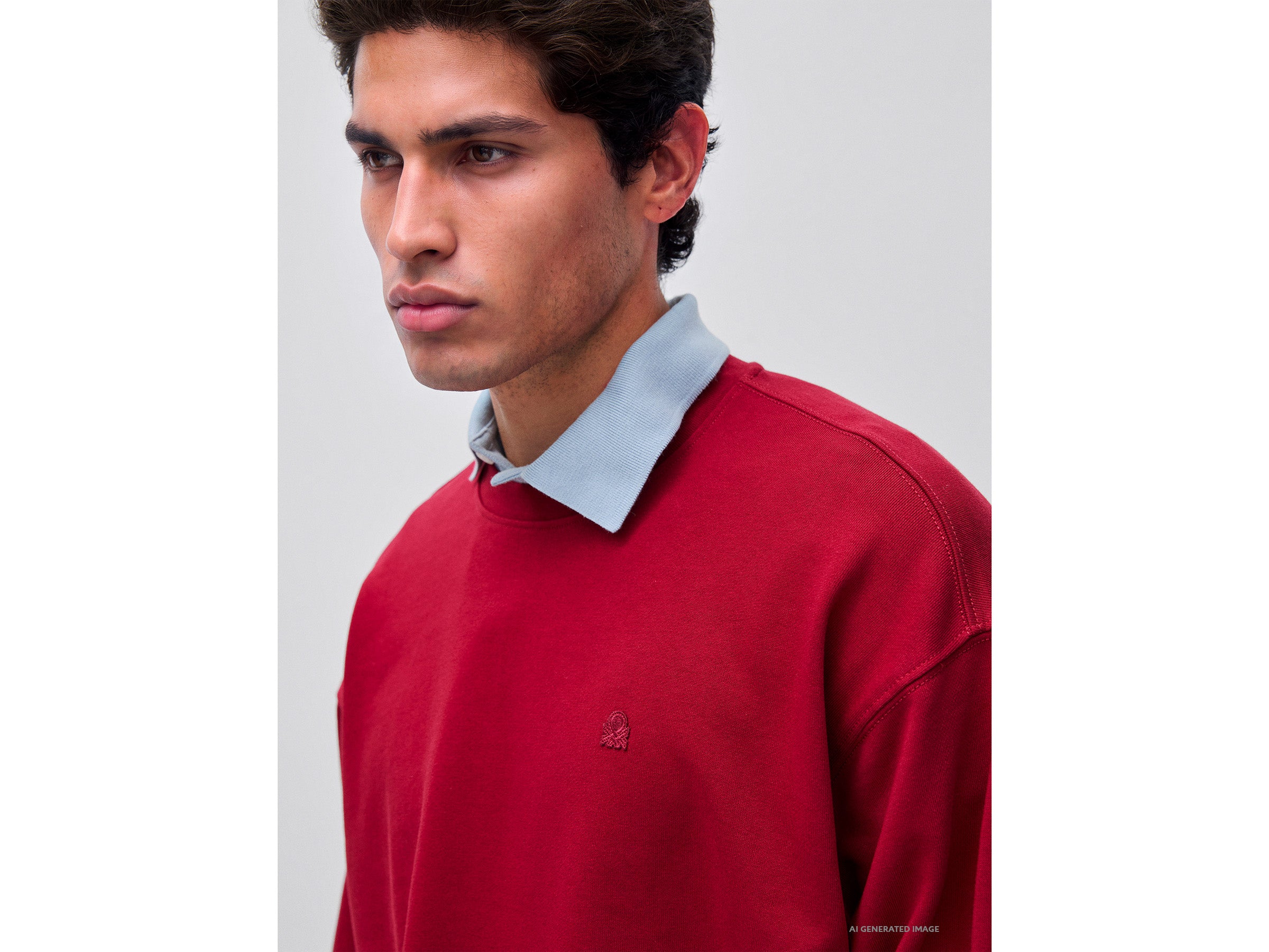 United Colors of Benetton Closed felpa girocollo cotone bio