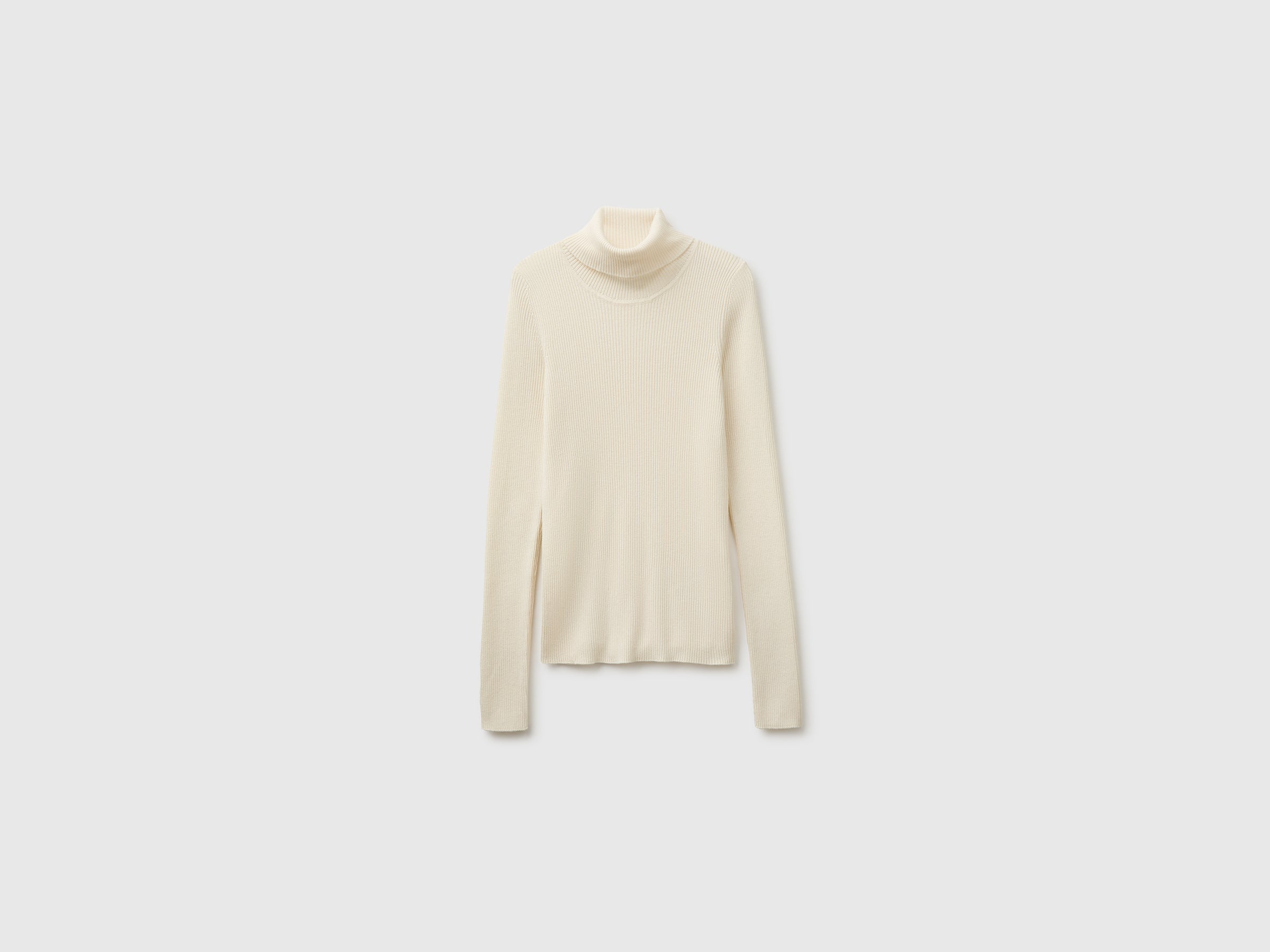 United Colors of Benetton Maglione Dolcevita Lana Seta Coste