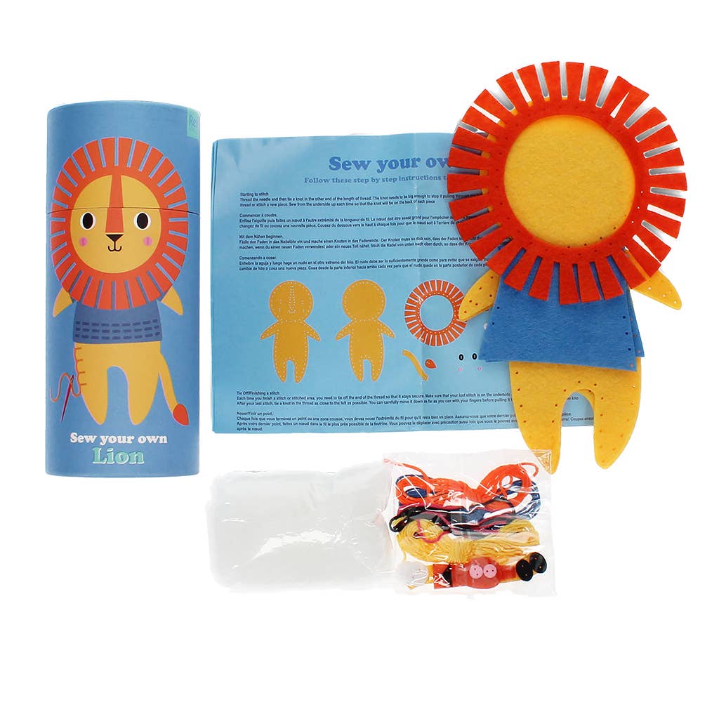 Rex London Kit Cucito Crea Il Tuo Leone Feltro 21 cm