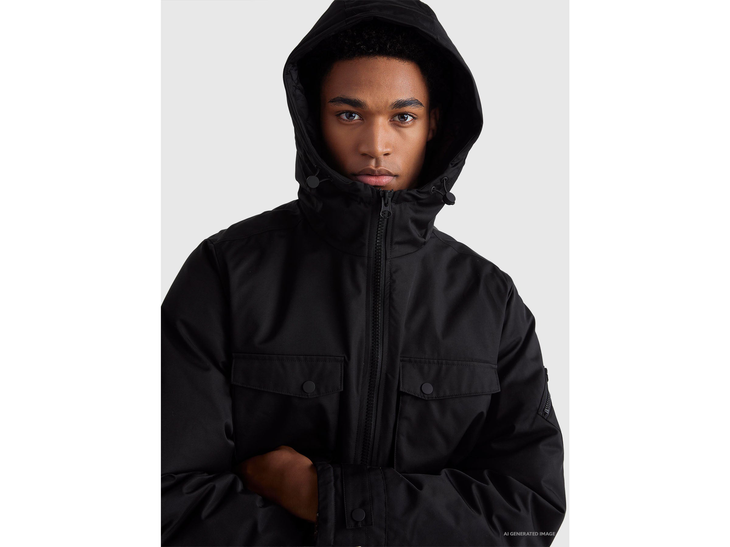 United Colors of Benetton parka imbottito cotone nylon cappuccio