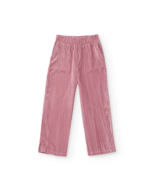 TucTuc Pantaloni tela bambina rosa 4A gamba dritta