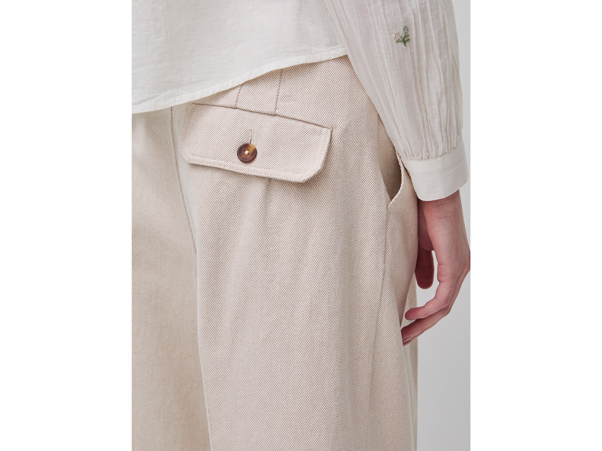 United Colors of Benetton Trousers pantalone largo cotone risvolto