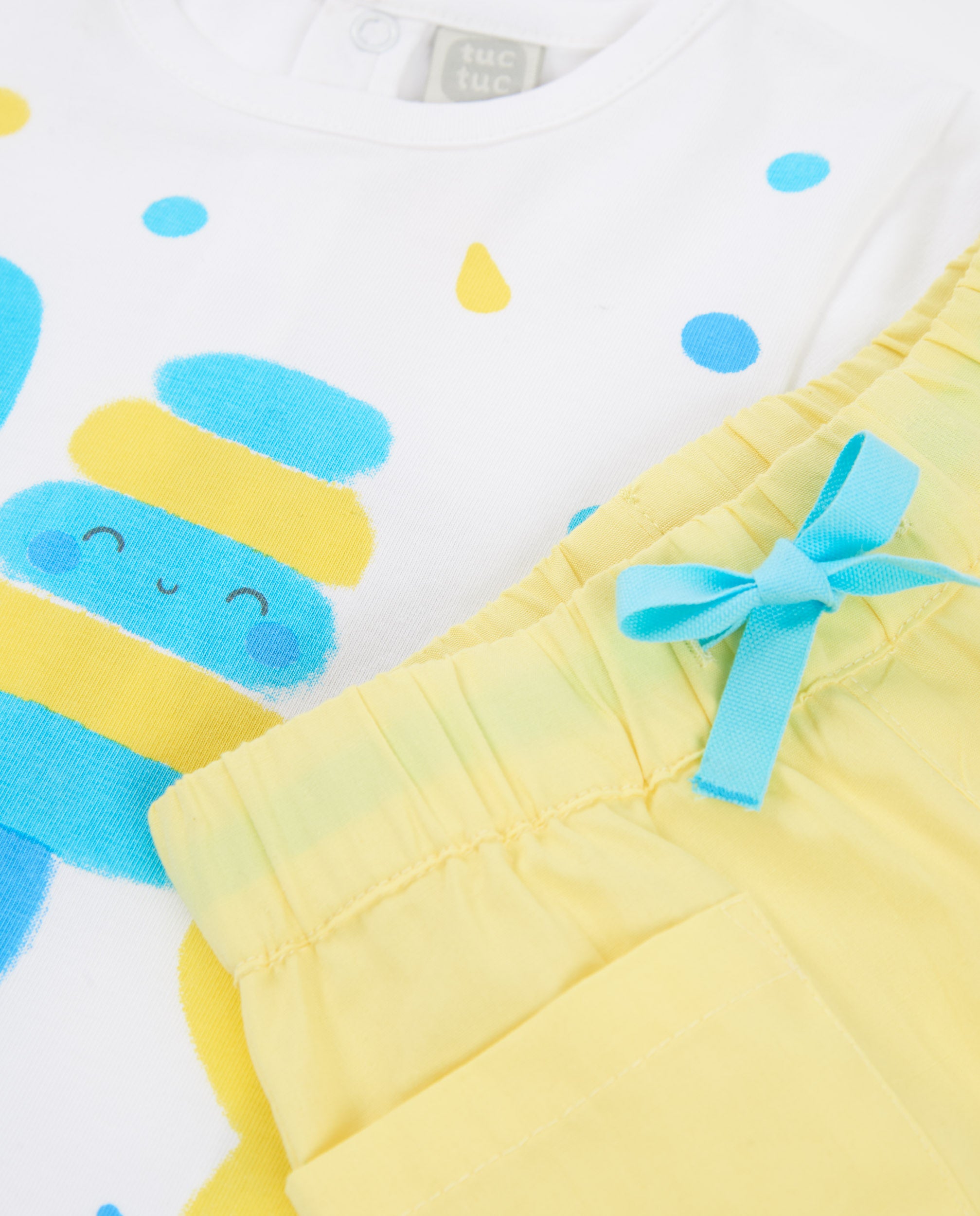 TucTuc Completi Set Neonato Bianco Giallo 2 Pezzi