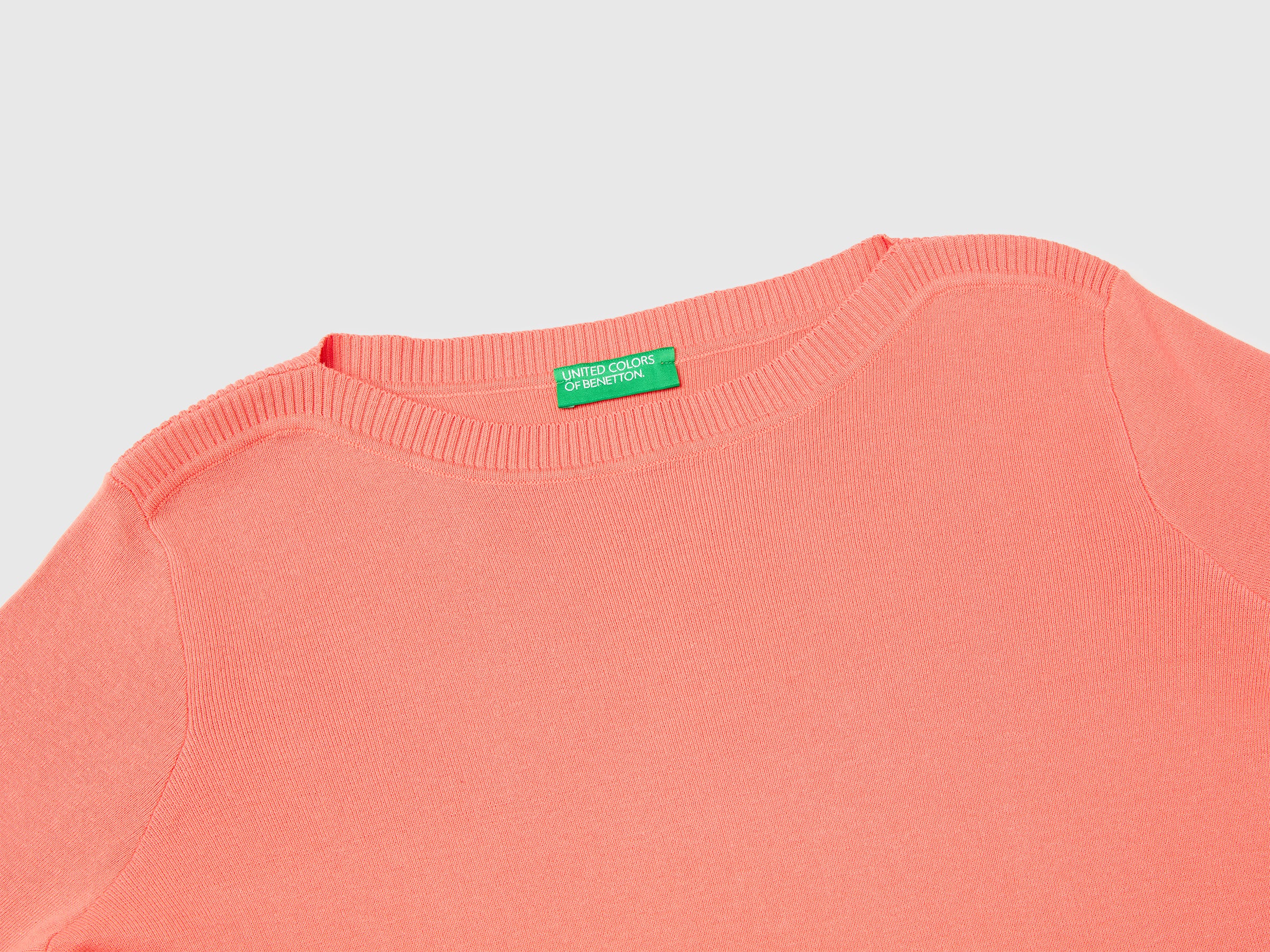 United Colors of Benetton Maglione Cotone Scollo Barca Pesca M