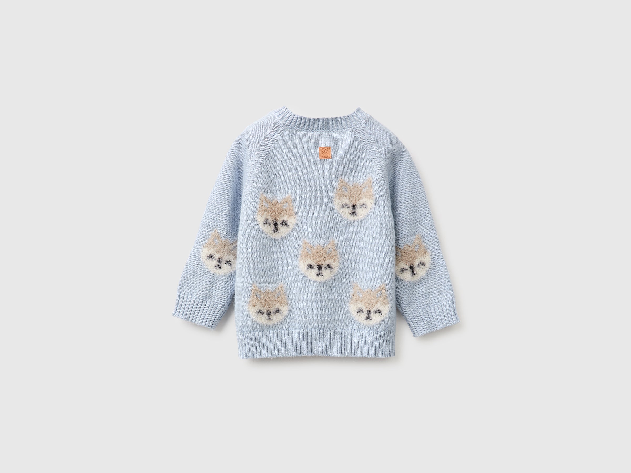 Benetton Maglione neonato cotone lana intarsio animali