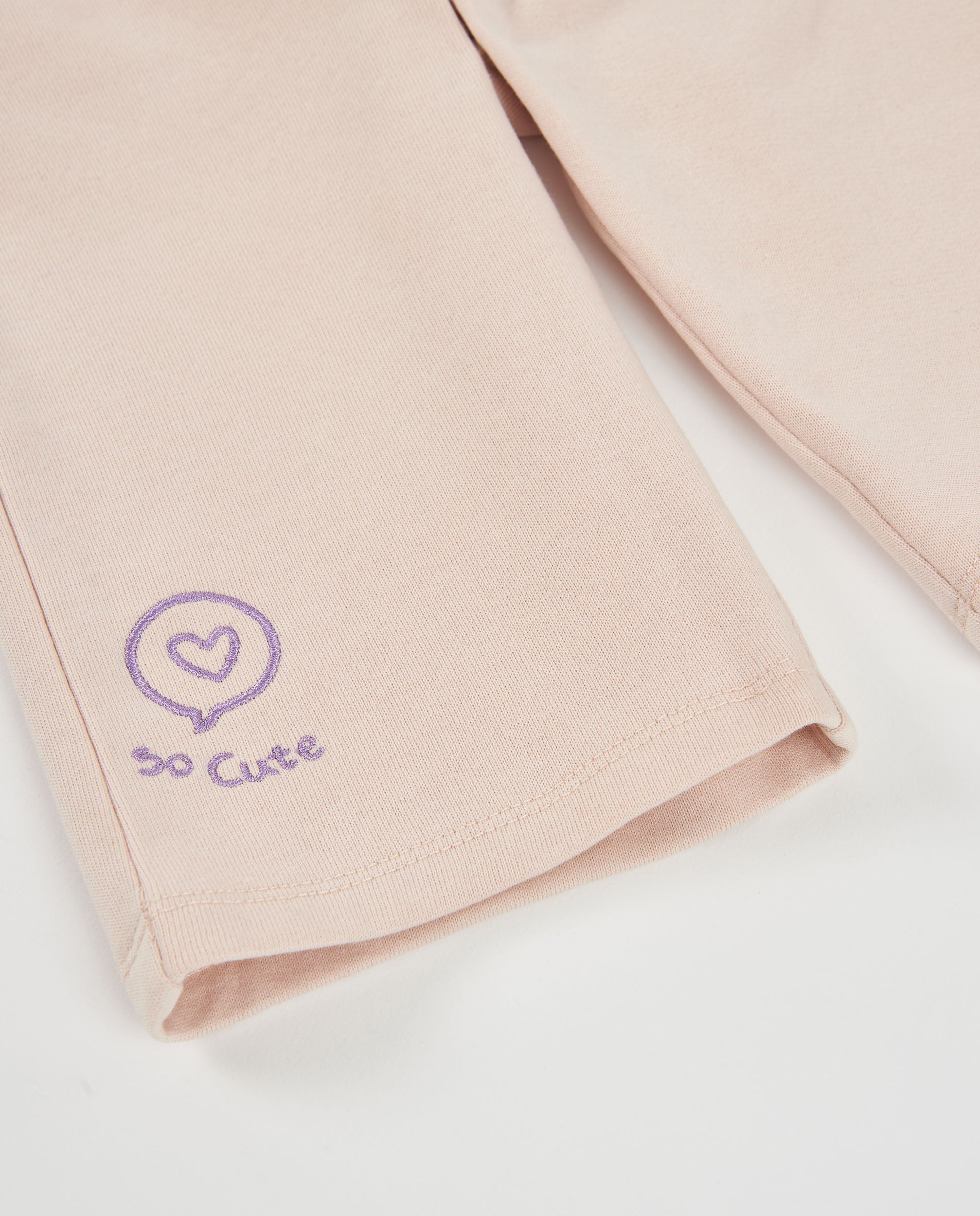 TucTuc Pantaloni Felpa Bambina Beige Ricamo Fiore
