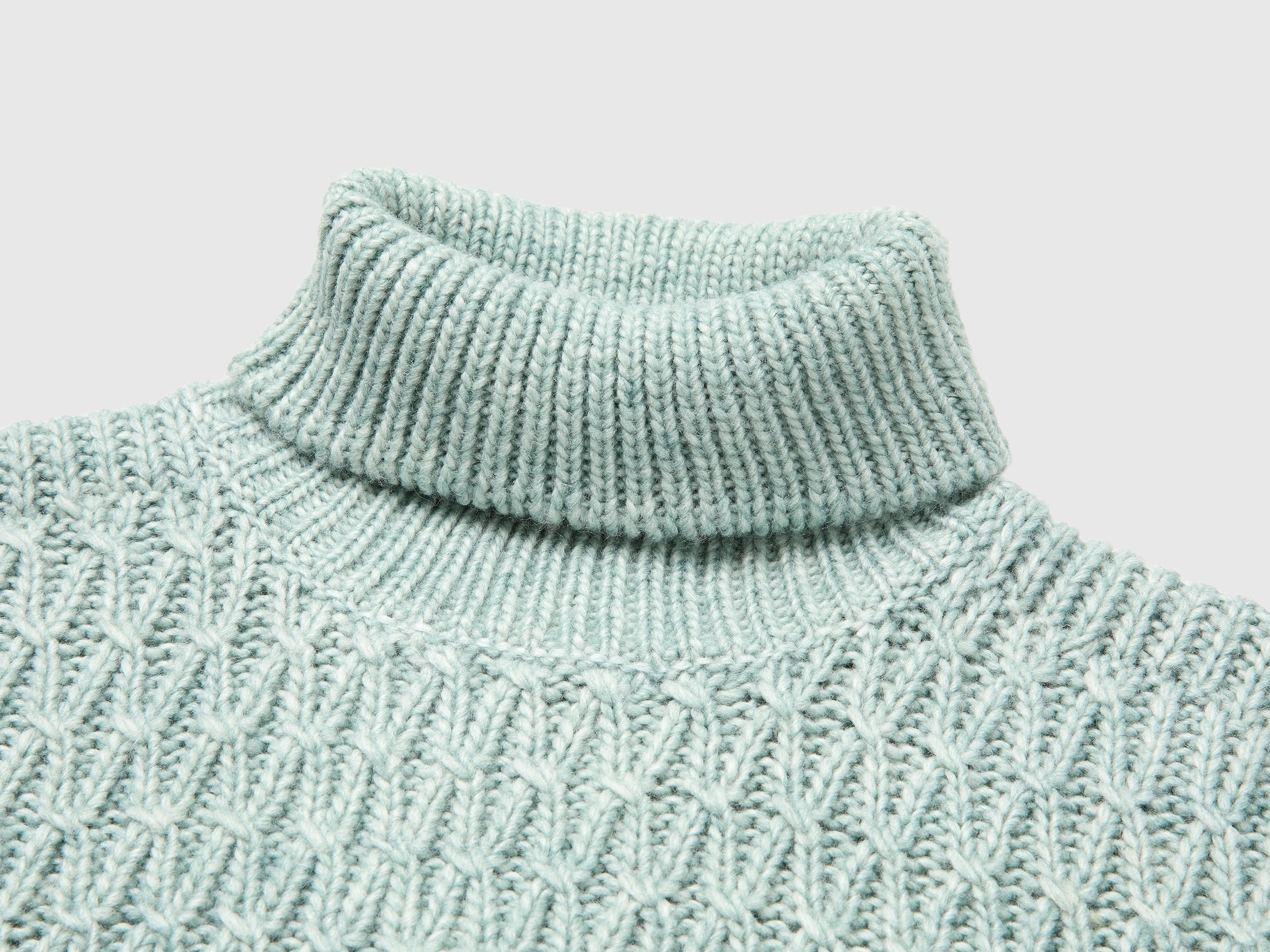 United Colors of Benetton Maglione Lana Frange Collo Alto