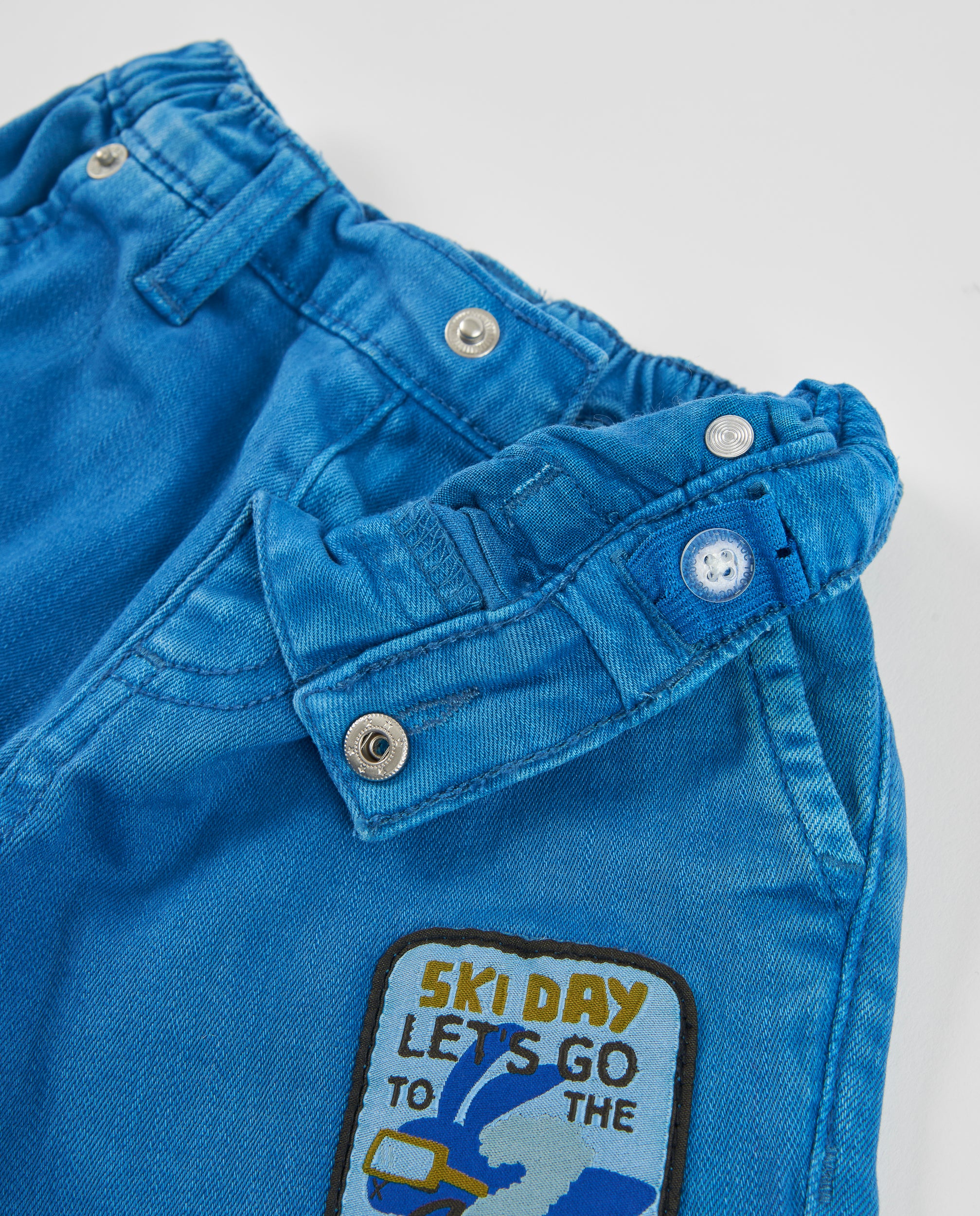 TucTuc Pantaloni Jeans Bambino Toppe Blu Vita Elasticizzata