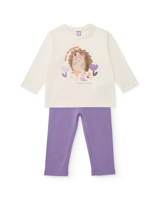 TucTuc Completi maglia e leggings bambina bianco 6M cotone