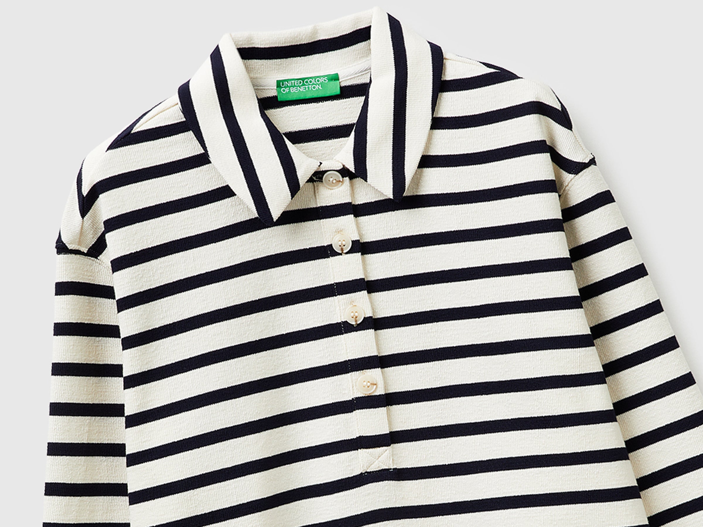 Benetton Sweatshirts Polo righe felpa cotone taglia M