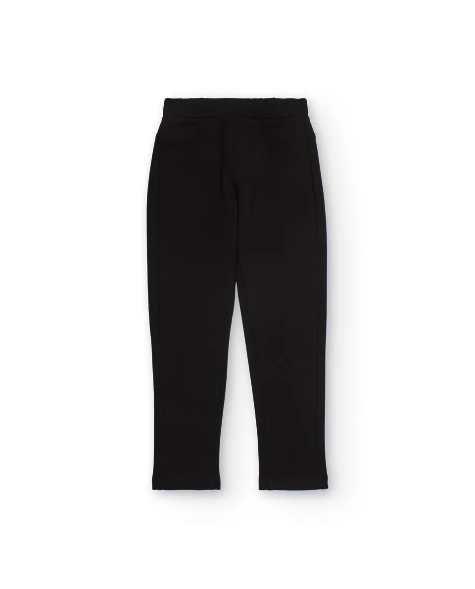 TucTuc Leggings Jegging Bambina Nero con Tasche