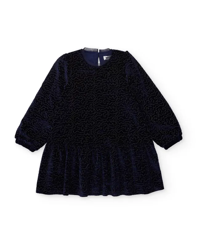 TucTuc Vestiti Vestito bambina svasato blu navy brillante