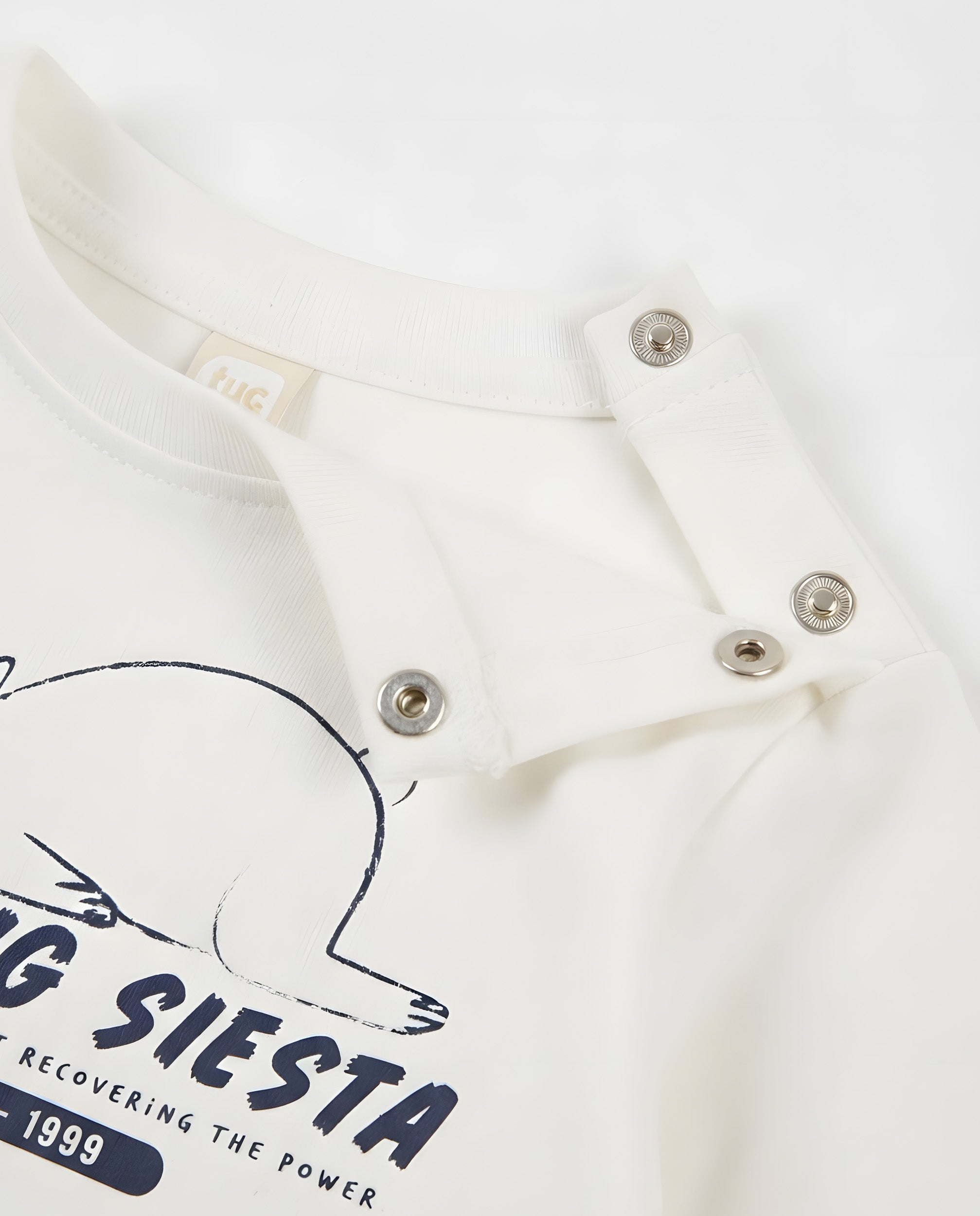 TucTuc Magliette Maglia Bambino Bianca Orso Cotone