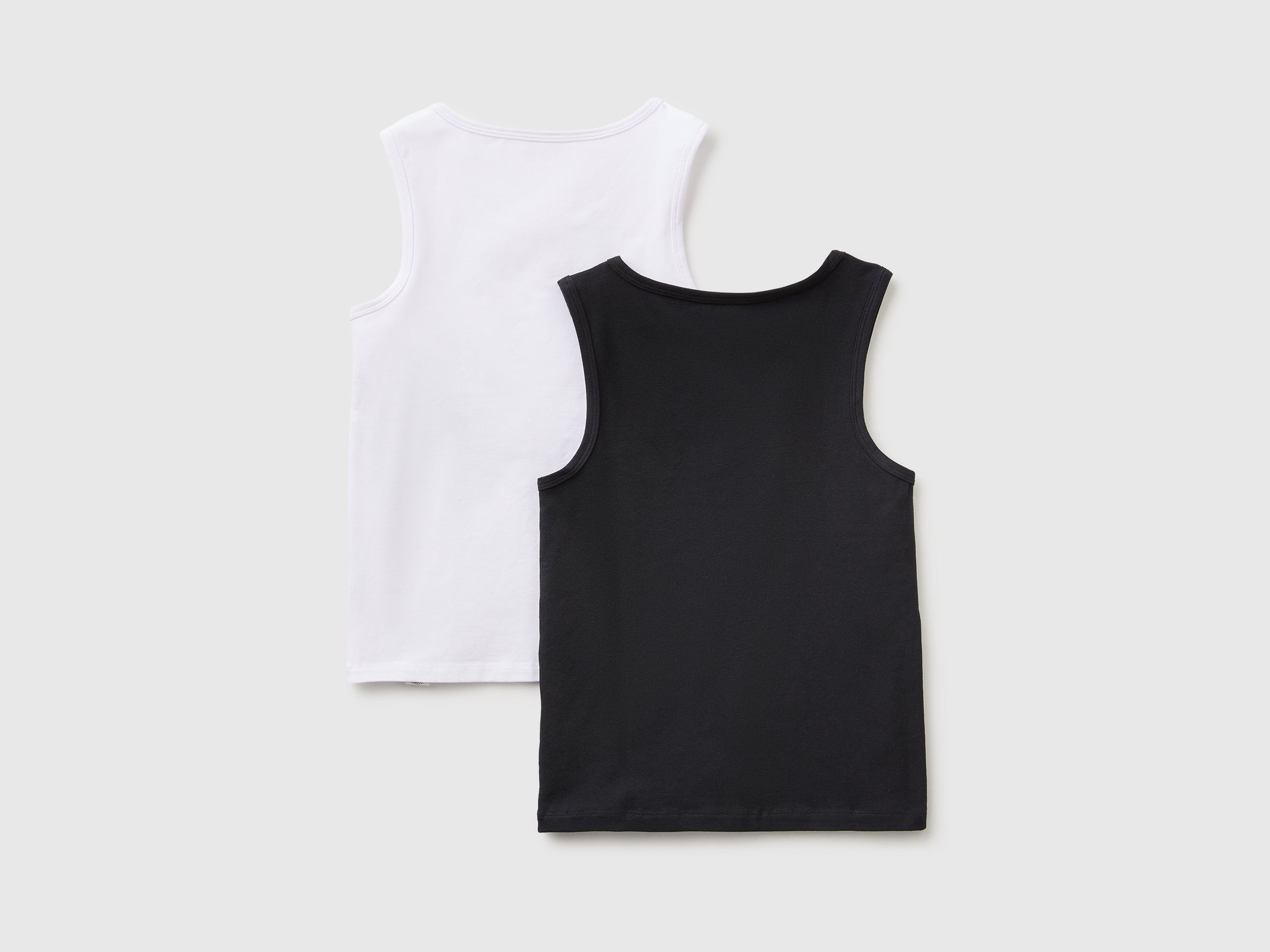 United Colors of Benetton Set 2 canotte cotone bianco nero 9-10
