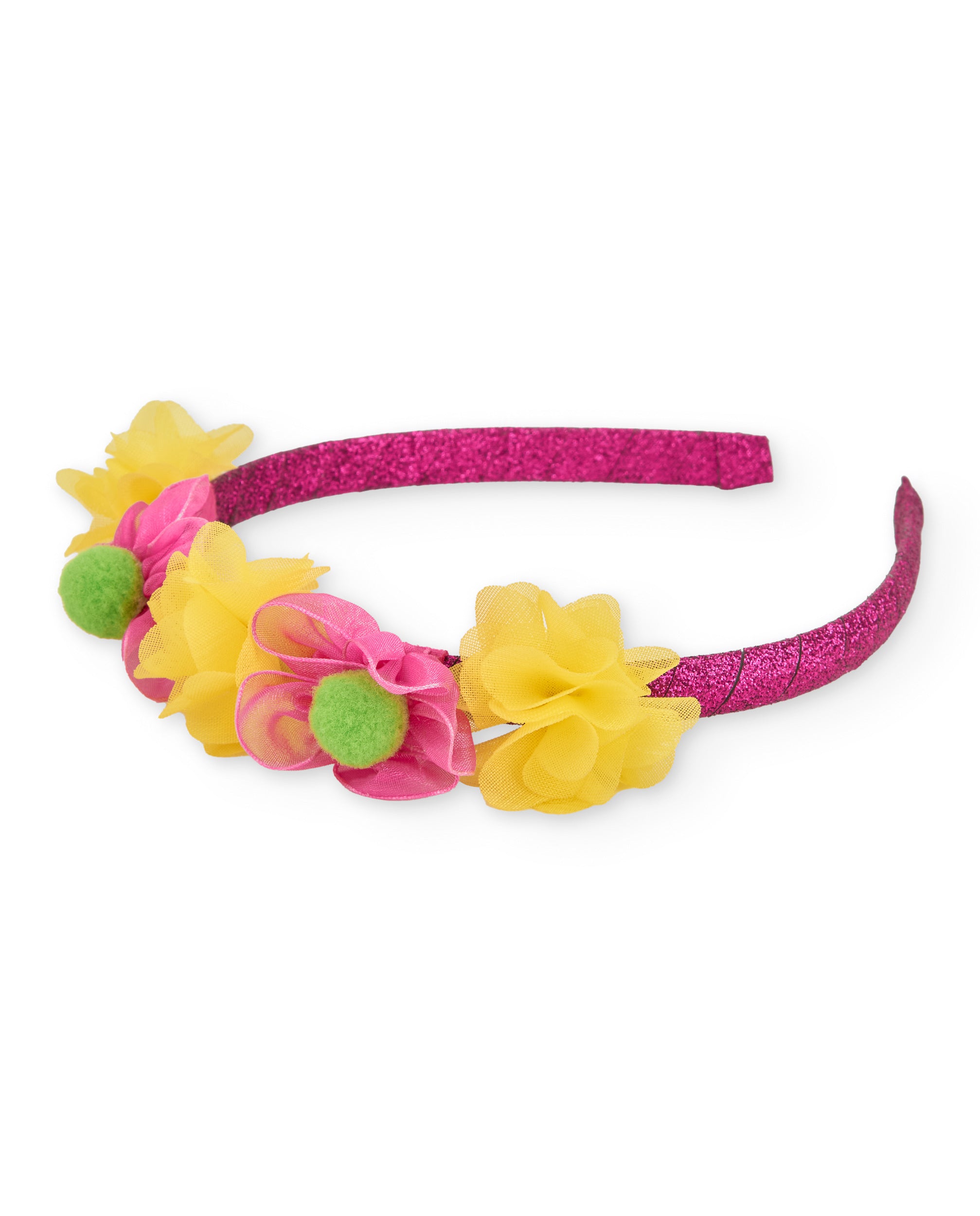 TucTuc Accessori Cerchietto bambina rosa fiori glitter