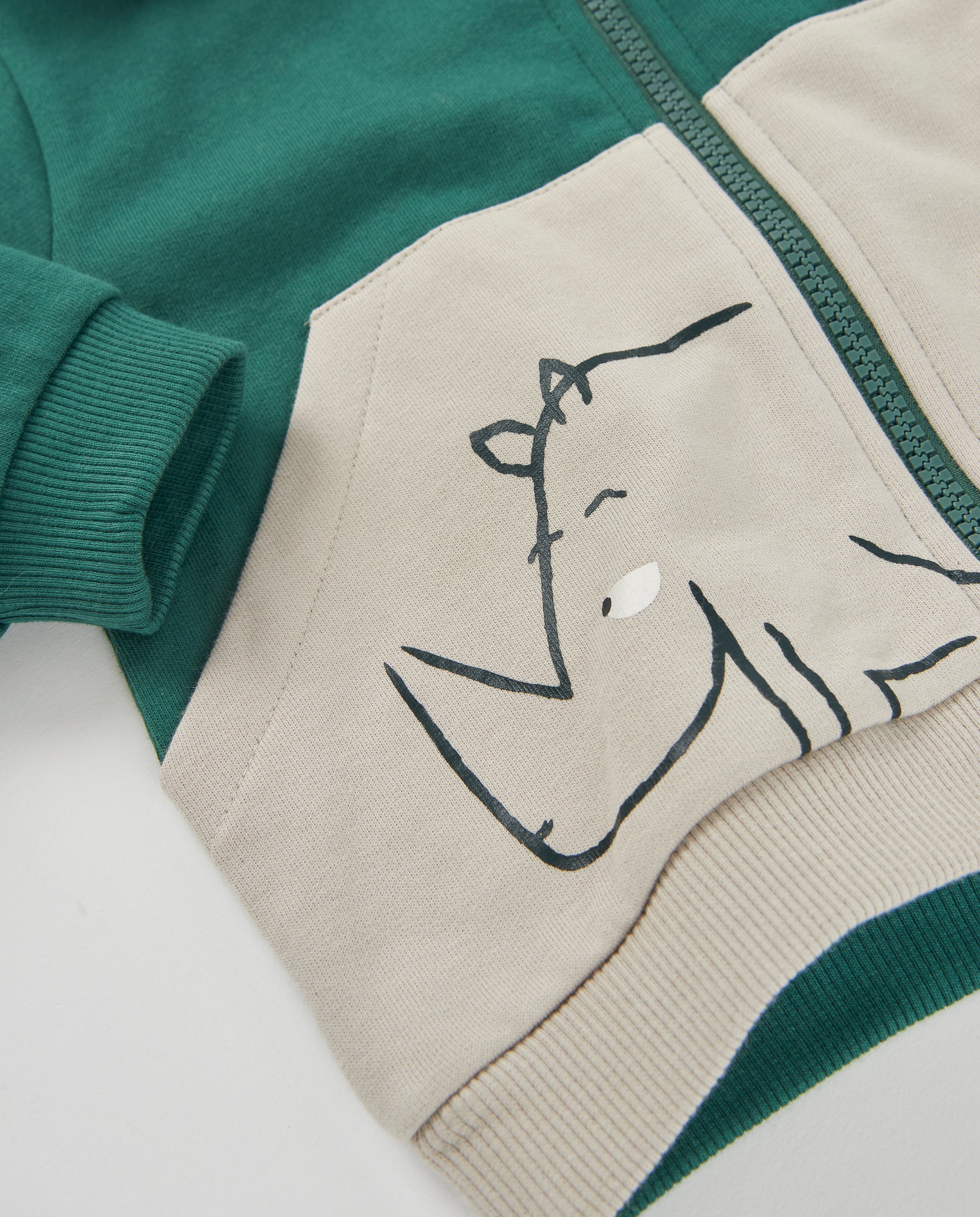 TucTuc Felpe Cappuccio Verde Bambino Motivo Rinoceronte