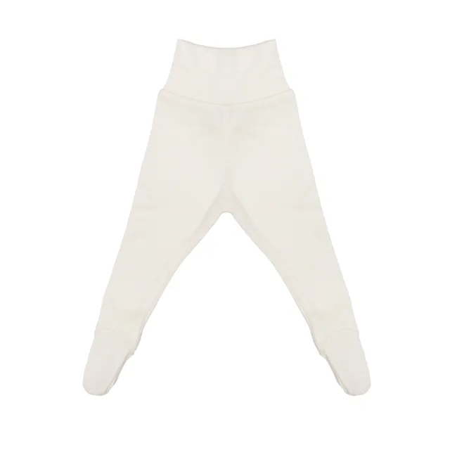 Woolly Organic NOOS Leggings neonato con piedini lana merino seta