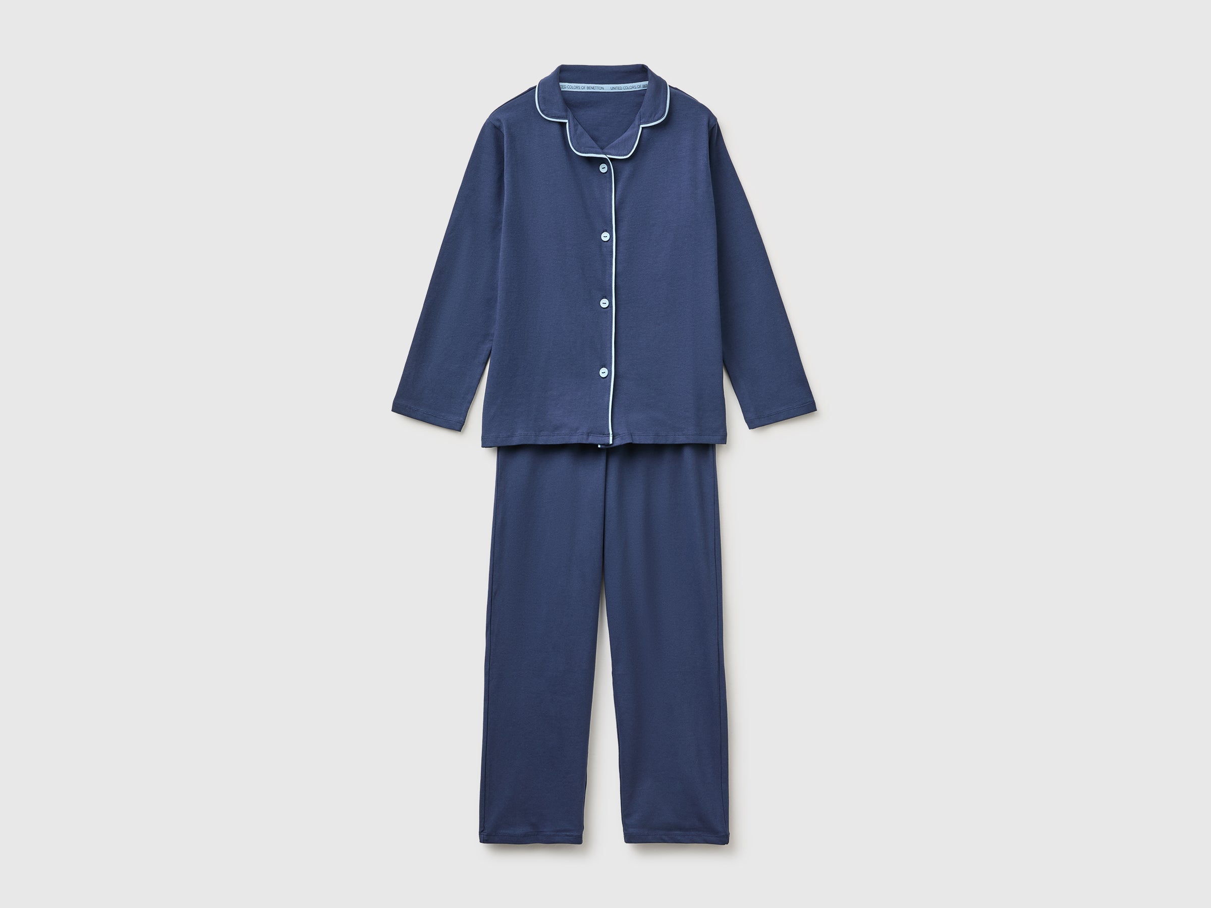 Benetton pigiama aperto blu cotone elasticizzato 3-4 anni