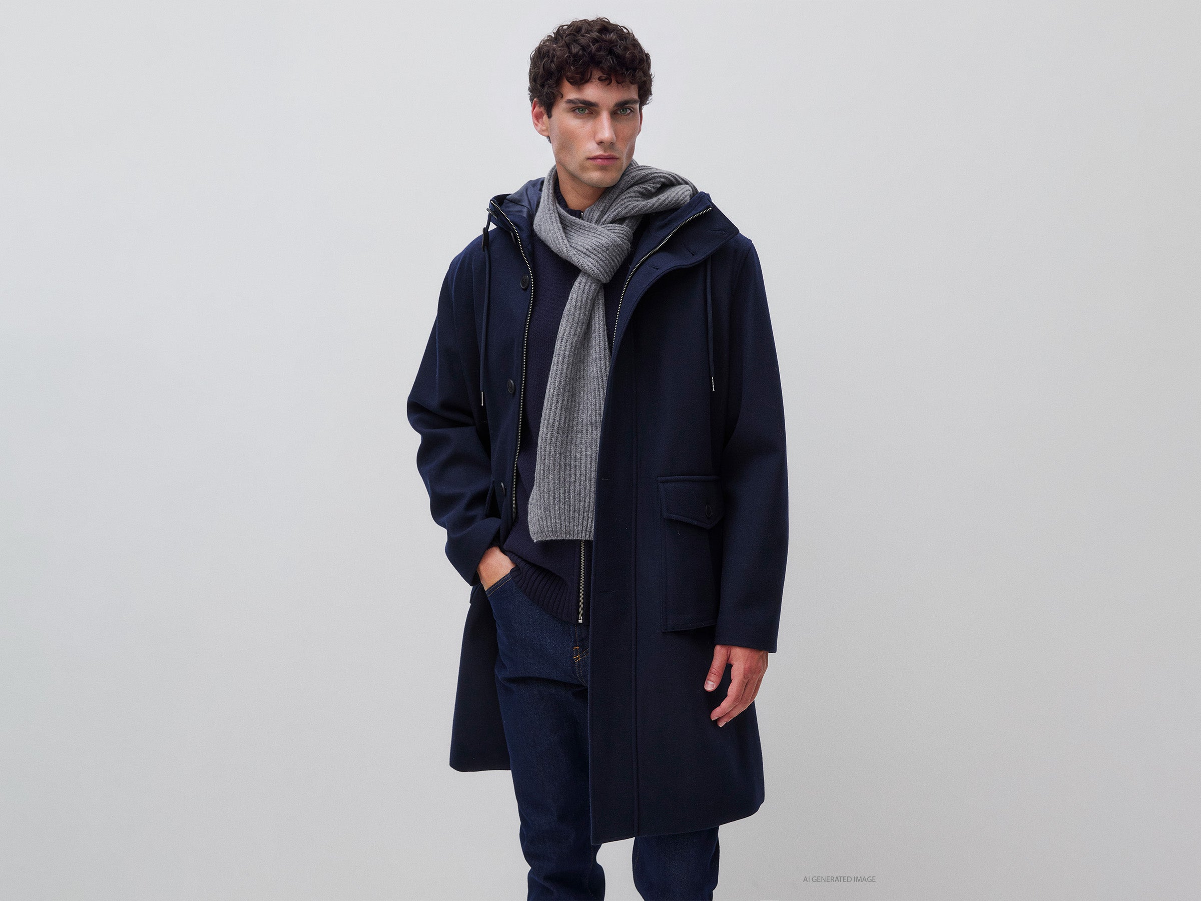 United Colors of Benetton Parka Panno Lana Cappuccio Taglia M