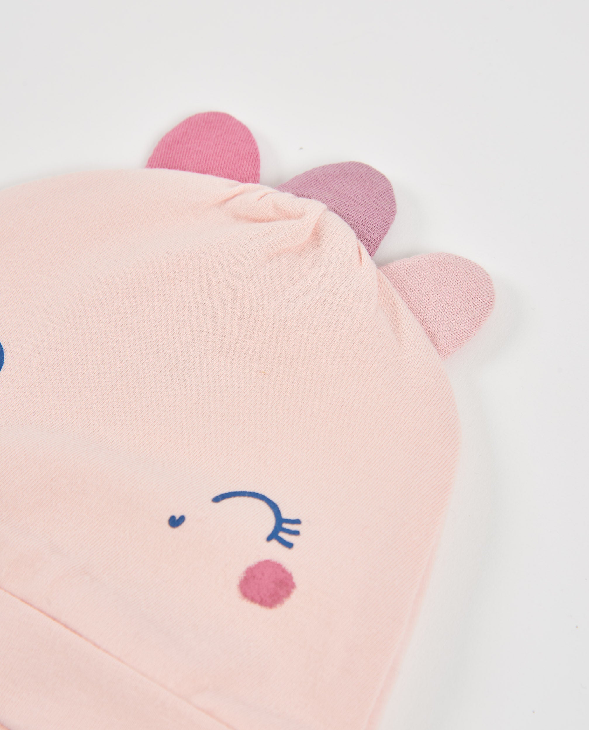 TucTuc Accessori cappellino neonato rosa cotone orecchie