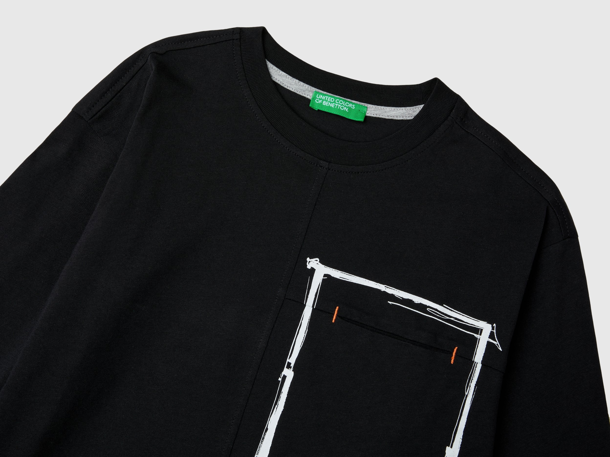 United Colors of Benetton T-Shirt Cotone Biologico Maniche Lunghe
