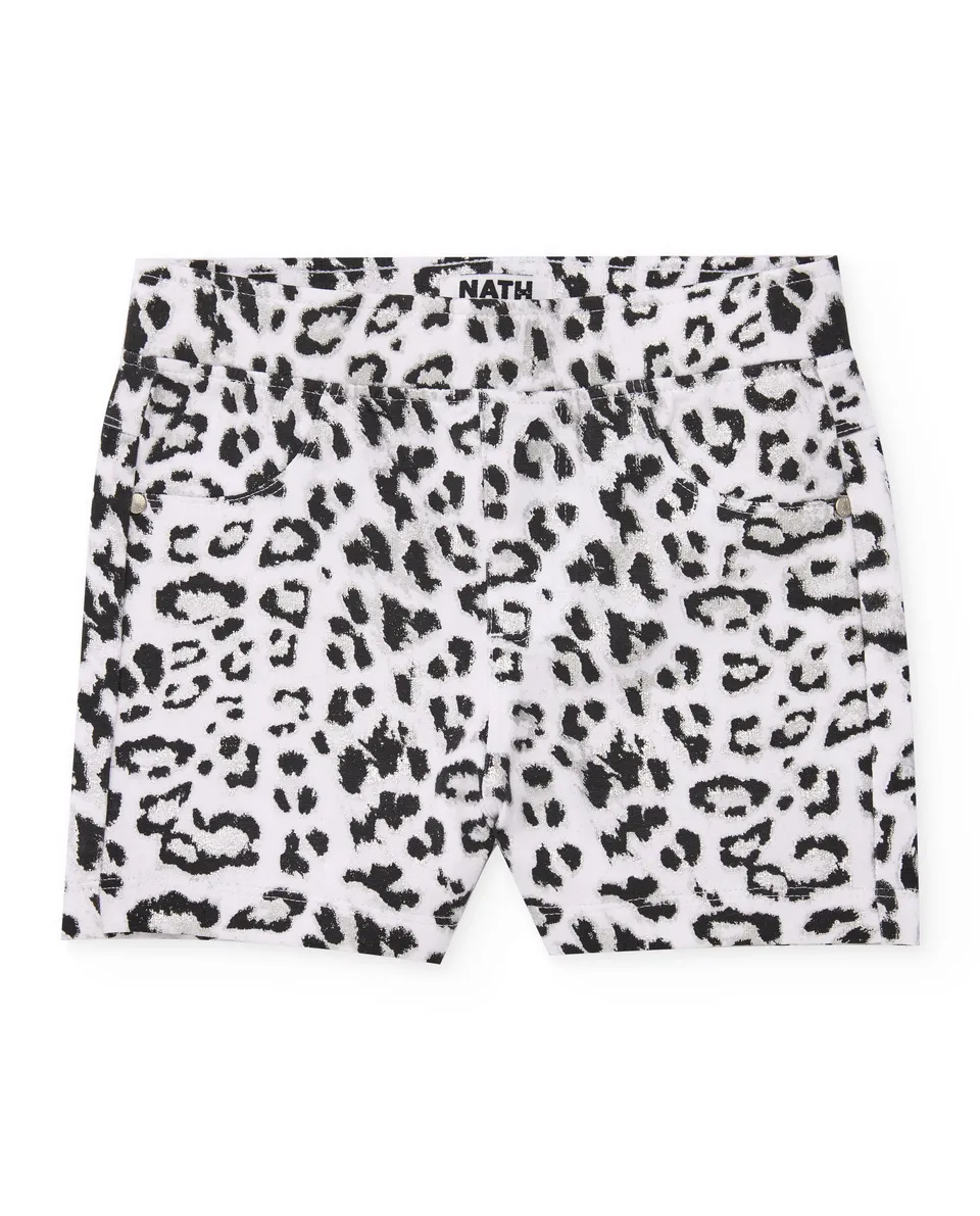 TucTuc Bermuda shorts bambina bianco stampa animalier
