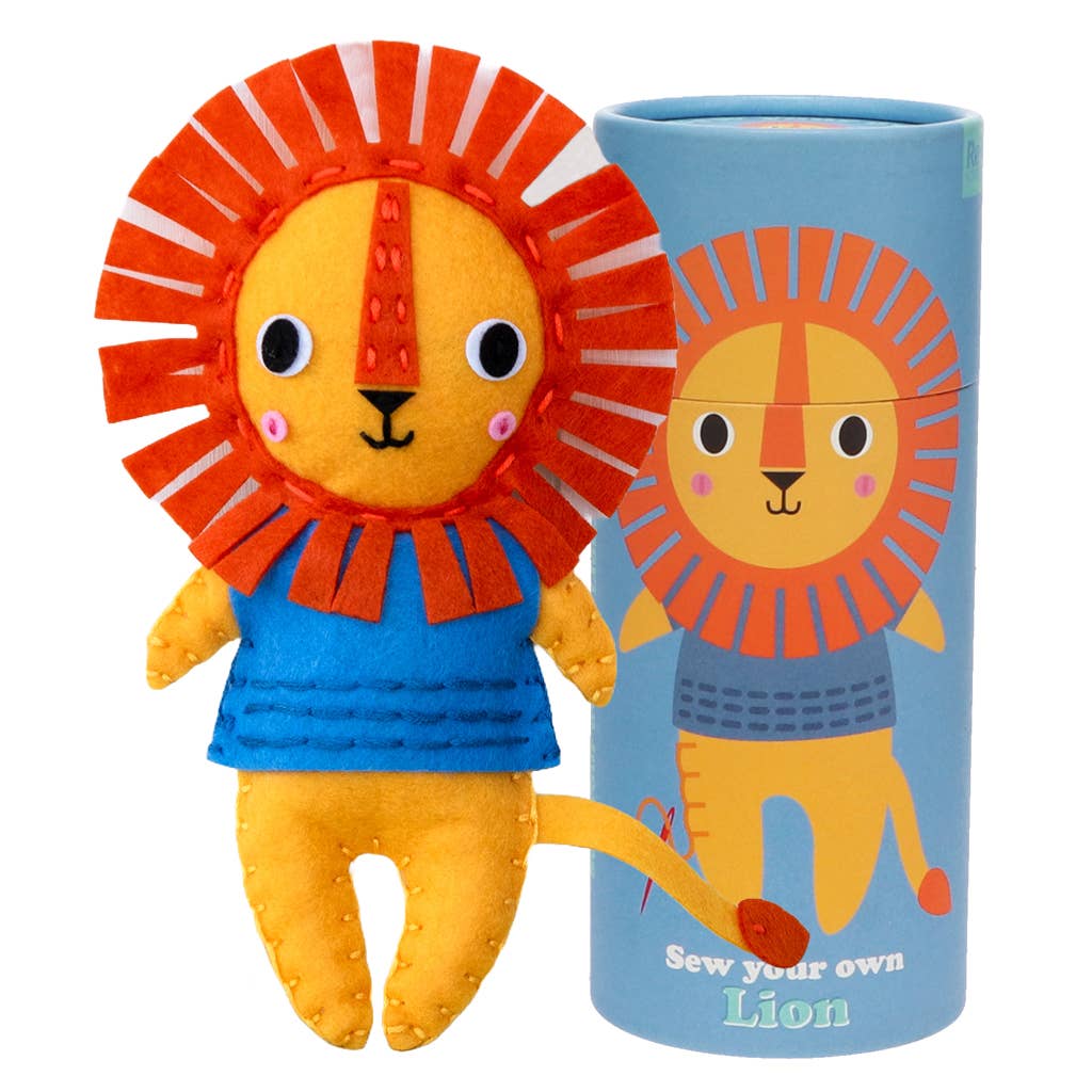 Rex London Kit Cucito Crea Il Tuo Leone Feltro 21 cm