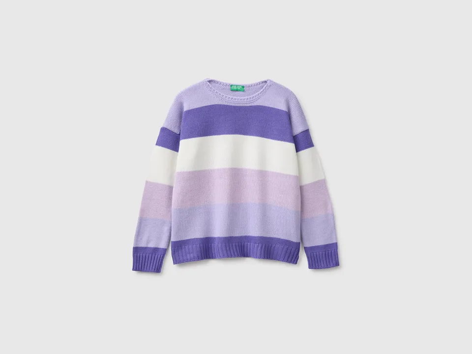 United Colors of Benetton Maglione Rigato Boxy Multicolore