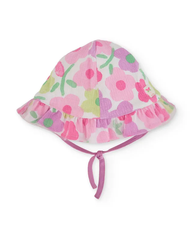 TucTuc Accessori Cappellino maglia rosa floreale neonato
