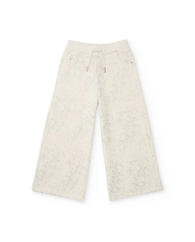 TucTuc Pantaloni Felpa Bambina taglio ampio bianco
