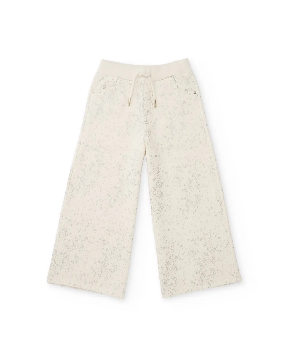TucTuc Pantaloni Felpa Bambina taglio ampio bianco