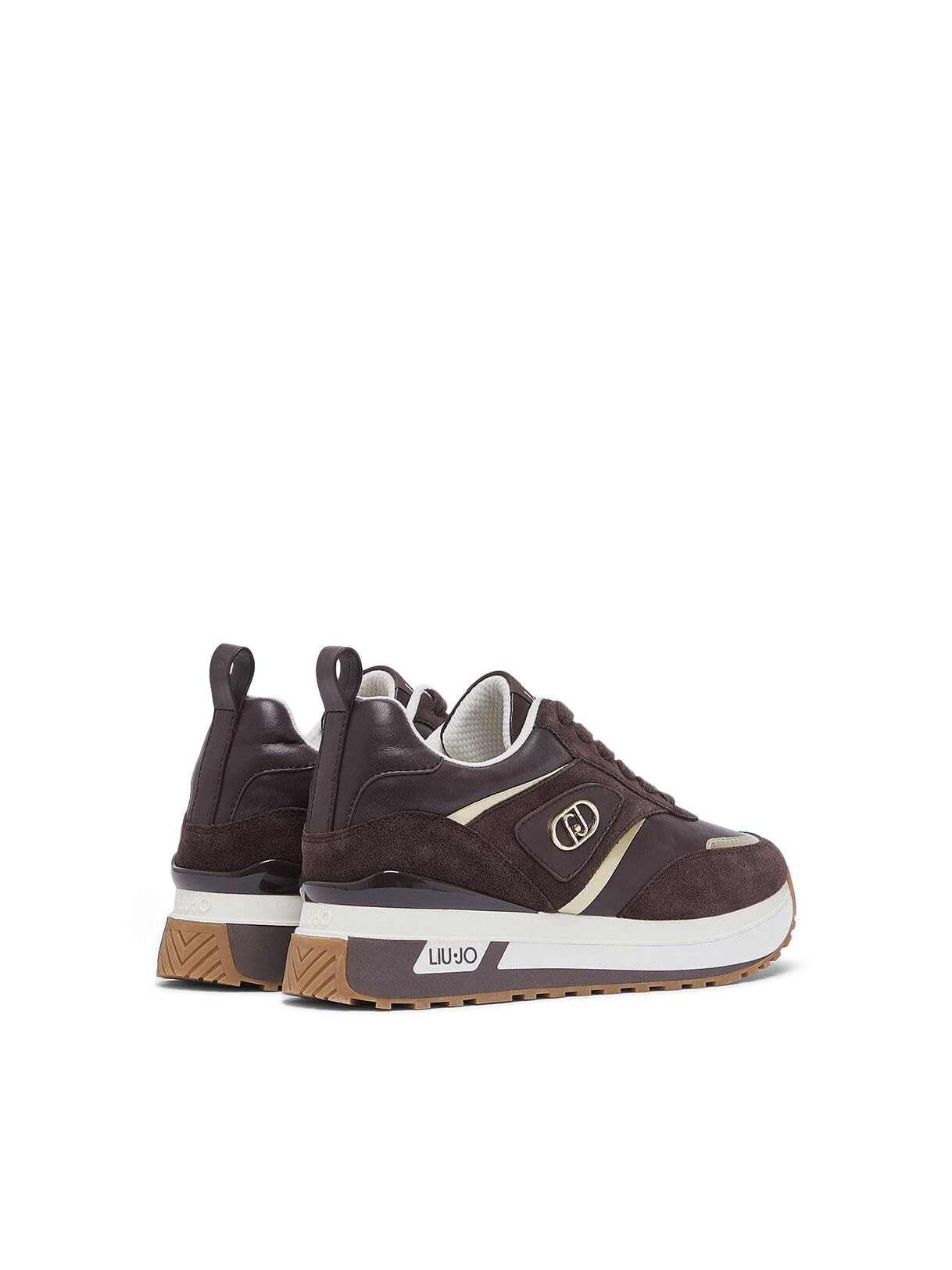Liu Jo Sneakers Platform Pelle Suede Marrone Suola 4,5 cm